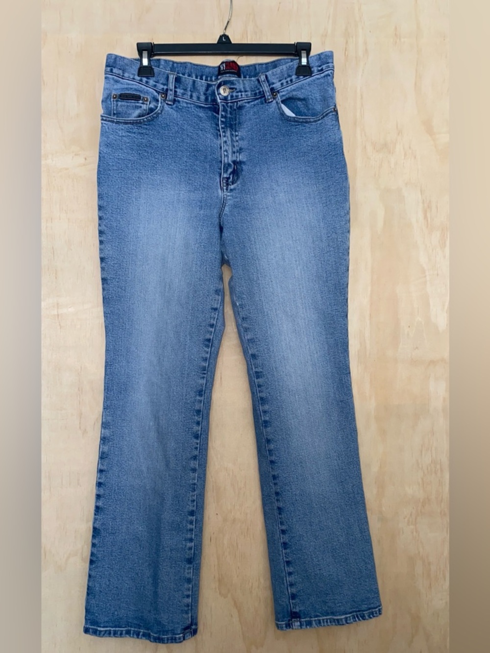 New York & Company Medium Wash Flared Jeans